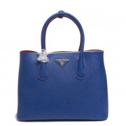 Replica Prada Twin Saffiano Leather Cuir Large Tote BN2761S in Blue with Gold Hardware XZ VS02957