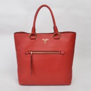 Replica Prada Vitello Daino Shopper Tote BN2754 in Red Original Clafskin Leather XZ VS07765