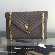 Replica Quality Saint Laurent Monogram Large Grained Chain Shoulder Bag Grey Y230310 VS06385