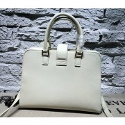 Replica Saint Laurent Cabas Smooth Leather Top Handle Bag Y26564 White VS08582
