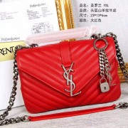 Replica Saint Laurent Classic Medium Monogram College Bag In Red Matelasse Leather Y2450 VS00685