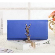 Replica Saint Laurent Classic Monogramme Tassel Original Leather Clutch Y5485 Royal VS01161