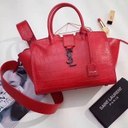 Replica Saint Laurent Downtown Cabas Bag in Red Crocodile Embossed Leather 436834 VS07498