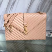 Replica Saint Laurent Monogram Large Grained Chain Shoulder Bag Beige Y230310 VS09901