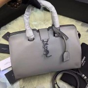 Replica Saint Laurent Small Monogram Cabas Bag in Grey Original Calfskin 394461 VS09009