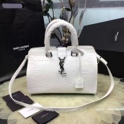 Replica Saint Laurent Small Monogram Cabas Bag in White Croco Leather 394462 VS08592
