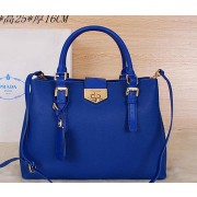 Replica Top Prada Grainy Leather Tote Bag BN2566 Blue VS05098