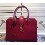Saint Laurent Cabas Smooth Leather Top Handle Bag Y265764 Burgundy VS00164