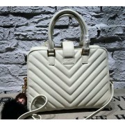 Saint Laurent Cabas Smooth Leather Top Handle Bag Y2764 White VS05928