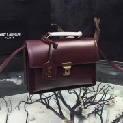 Saint Laurent Calf Leather High School Top Handle Bag Burgundy Y121210 VS04512
