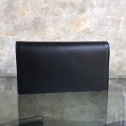 Saint Laurent Cassandre Smooth Calfskin Clutch Bag Black Y230320 VS09564