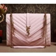 Saint Laurent Classic Monogramme Cannage Pattern Flap Bag Y5480 Light Pink VS01831