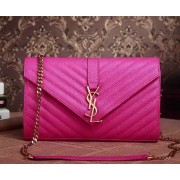 Saint Laurent Classic Monogramme Cannage Pattern Flap Bag Y5482 Rose VS07849