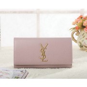 Saint Laurent Classic Monogramme Clutch Cannage Pattern Y5486 Pink VS09854