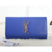 Saint Laurent Classic Monogramme Clutch Original Leather Y5486 Blue VS06560