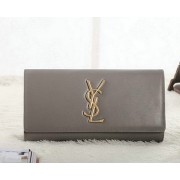 Saint Laurent Classic Monogramme Clutch Original Leather Y5486 Khaki VS00295