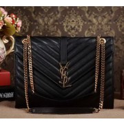 Saint Laurent Classic Monogramme Original Leather Flap Bag Y5480 Black VS02706