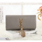 Saint Laurent Classic Monogramme Tassel Original Leather Clutch Y5485 Khaki VS07302