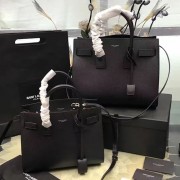 Saint Laurent Classic Sac De Jour Bag in Black Grained Leather Y122240 VS04862