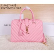 Saint Laurent Medium Cabas Monogram Leather Top Handle Bag Y7108 Pink VS01089