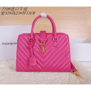 Saint Laurent Medium Cabas Monogram Leather Top Handle Bag Y7108 Rose VS09478