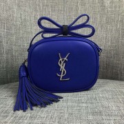 Saint Laurent Monogram Blogger Bag In Blue Leather YS16SS VS08999