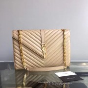 Saint Laurent Monogram Large Kate Chain Shoulder Bag Apricot Y231220 VS01126