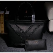 Saint Laurent Original Grainy Leather Tote Bag Y7138 Black VS04093