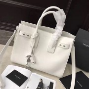 Saint Laurent Sac De Jour Souple Bag in White Grained Leather 464960 VS08063