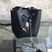 Saint Laurent Sheepskin Mini Bourse Bucket Bag Black Y220350 VS08240