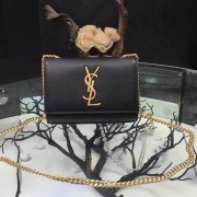 Saint Laurent Small Kate Monogram Smooth Leather Shoulder Bag Black Y121240 VS00393