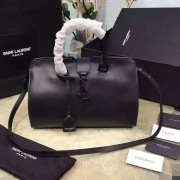 Saint Laurent Small Monogram Cabas Bag in Black Original Calfskin 394461 VS01120