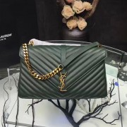 Saint Laurent Top Handle Bag in Green Matelasse Leather 392738 VS09541