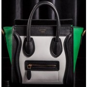 Sale 1:1 Celine Luggage Nano Bag Original Leather CLT3309S White&Black&Green VS05801