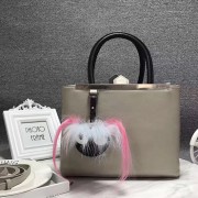 Sale 1:1 Fendi 2Jours Calf Leather Petite Tote Bag Light Grey FB1755 VS04057