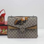Sale 1:1 Gucci Dionysus GG Supreme Bee Embroidered Shoulder Bag 400235 VS07571