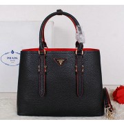 Sale 1:1 Prada Grainy Cuir Leather Tote Bag BN2821 Black VS09900