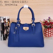 Sale 1:1 Prada Grainy Leather Tote Bag BN8911 Blue VS07822