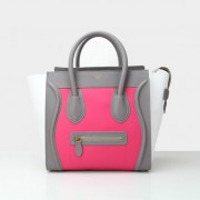 Sale 1:1 Replica Celine Luggage Mini Bag Original Leather CL88022 Rose&White&Grey VS09036