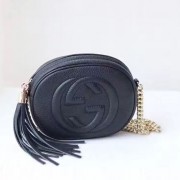 Sale 1:1 Replica Gucci Soho Leather Mini Chain Bag Black 353965 VS03579
