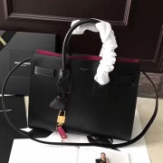 Sale 1:1 Saint Laurent Sac De Jour Souple Bag Black with Rose interior 378299 VS02982