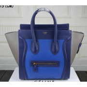 Top Celine Luggage Mini Tote Bag Original Leather Ci3308 Blue&Royal&Grey VS04374