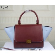 Top Celine mini Trapeze Bag Original Leather CT3345S Burgundy&SkyBlue VS04089