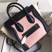Top Celine Nano Luggage Pink&Off-white Original Leather CL112510 VS04223