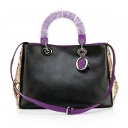 Top Dior Diorissimo Bag in Snake Leather D0902 Black VS03266