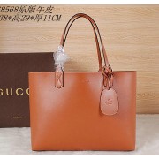 Top Knockoff Gucci Reversible GG Leather Tote Bag 368568 Wheat VS00866