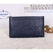 Top Prada Grainy Leather Clutch P2222 Royal VS05954