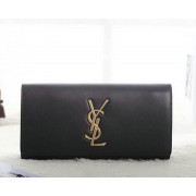 Top Saint Laurent Classic Monogramme Clutch Original Leather Y5486 Black VS09491
