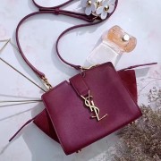Toy YSL Mini Cabas Bag In Burgundy Leather 452322 VS07897