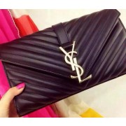 YSL Classic Monogramme Flap Bag Nappa Leather Y33210 Black VS03339